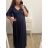 Šaty plesové dlouhé elegantní společenské krátký rukáv dámské nadrozměr (XL/2XL ONE SIZE) ITALSKÁ MÓDA IMM22PL80658 XL/2XL black