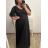 Šaty plesové dlouhé elegantní společenské krátký rukáv dámské nadrozměr (XL/2XL ONE SIZE) ITALSKÁ MÓDA IMM22PL80658 XL/2XL black