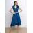 Women's Plus Size (42-46) Long Elegant Party Sleeveless Dress POLISH FASHION PMLBC23265-10 <p>blue</p> 44