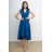 Women's Plus Size (42-46) Long Elegant Party Sleeveless Dress POLISH FASHION PMLBC23265-10 <p>blue</p> 44