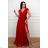 Dress elegant party short sleeve women's plus size (36-42) POLISH FASHION PMLBF23ID3540 red 36