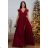 Dress Elegant Party Short Sleeve Women's Plus Size (36-42) POLISH FASHION PMLBF23ID3544 Burgundy 36