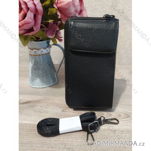 Women's wallet with mobile phone pocket (20x11cm) TESSRA HANDBAGS TES23BLK15888