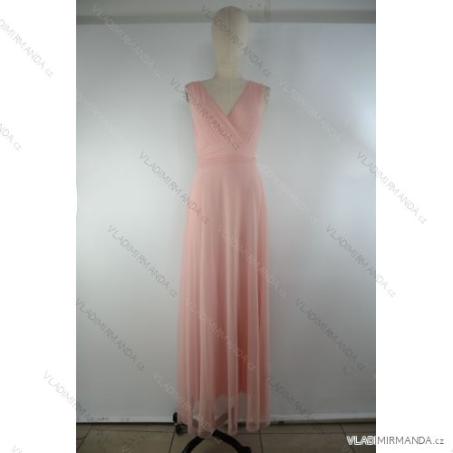 Women's Long Party Elegant Summer Sleeveless Dress (S/M ONE SIZE) ITALIAN FASHION IMPSH233584 Pink S/M