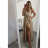Long summer satin dress with straps women with belt (UNI S / M) ITALIAN FASHION IMM22INFINITE -   green pea -   S / M