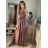 Long summer satin dress with straps women with belt (UNI S / M) ITALIAN FASHION IMM22INFINITE -   green pea -   S / M