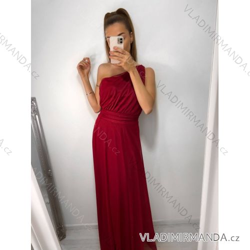 Šaty letní na ramínka dámské (S/M ONE SIZE) ITALSKÁ MÓDA IMPBB22B21841 S/M Wine