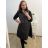 Women's elegant party long sleeve dress (S/M ONE SIZE) ITALIAN FASHION IM322282 XL/2XL black