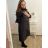 Women's elegant party long sleeve dress (S/M ONE SIZE) ITALIAN FASHION IM322282 XL/2XL black