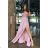 Women's long elegant party dress with straps (34-40) POLISH FASHION PMLBC23267-20 pink 40