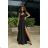 Women's Plus Size (42-46) Long Elegant Party Sleeveless Dress POLISH FASHION PMLBC23265-10 black 34