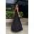 Women's Plus Size (42-46) Long Elegant Party Sleeveless Dress POLISH FASHION PMLBC23265-10 black 34