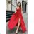 Women's Plus Size (42-46) Long Elegant Party Sleeveless Dress POLISH FASHION PMLBC23265-10 red 34