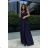 Women's Plus Size (42-46) Long Elegant Party Sleeveless Dress POLISH FASHION PMLBC23265-10 dark blue 34