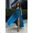 Women's Plus Size (42-46) Long Elegant Party Sleeveless Dress POLISH FASHION PMLBC23265-10 blue 36