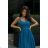 Women's Plus Size (42-46) Long Elegant Party Sleeveless Dress POLISH FASHION PMLBC23265-10 blue 36