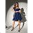 Women's Plus Size (42-46) Long Elegant Party Sleeveless Dress POLISH FASHION PMLBC23265-10 dark blue 34