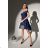 Women's Plus Size (42-46) Long Elegant Party Sleeveless Dress POLISH FASHION PMLBC23265-10 dark blue 34