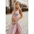 Women's Long Elegant Party Sleeveless Dress (34-42) POLISH FASHION PMLBC232231-20 Pink 34