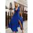 Women's Plus Size (42-46) Long Elegant Party Sleeveless Dress POLISH FASHION PMLBC23265-10 Royal blue 34