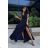 Women's Plus Size (42-46) Long Elegant Party Sleeveless Dress POLISH FASHION PMLBC23265-10 dark blue 34