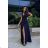 Women's Plus Size (42-46) Long Elegant Party Sleeveless Dress POLISH FASHION PMLBC23265-10 dark blue 34