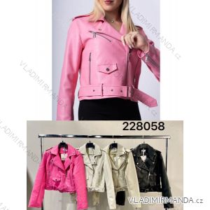 Women's Long Sleeve Leather Jacket (S-XL) ITALIAN FASHION IMM23MS228058