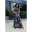 Women's Plus Size (42-46) Long Elegant Party Sleeveless Dress POLISH FASHION PMLBC23265-10 Flowerbed 38