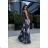 Women's Plus Size (42-46) Long Elegant Party Sleeveless Dress POLISH FASHION PMLBC23265-10 Flowerbed 38