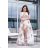 Women's Plus Size (42-46) Long Elegant Party Sleeveless Dress POLISH FASHION PMLBC23265-10 Flowerbed 42