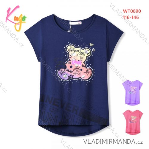 T-shirt short sleeve children's youth girls (116-146) KUGO WT0890