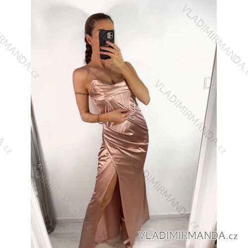 Šaty letní na ramínka dámské (S/M ONE SIZE) ITALSKÁ MÓDA IMPBB22B21841 S/M Old-pink