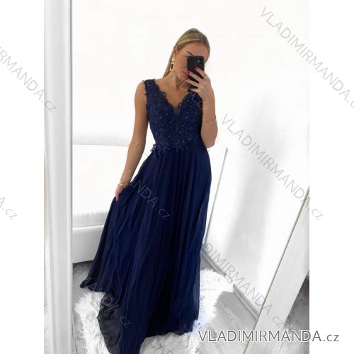 Šaty letní na ramínka dámské (S/M ONE SIZE) ITALSKÁ MÓDA IMPBB22B21841 S/M dark blue