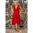 Women's Plus Size (42-46) Long Elegant Party Sleeveless Dress POLISH FASHION PMLBC23265-10 red 48