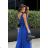 Women's Plus Size (42-46) Long Elegant Party Sleeveless Dress POLISH FASHION PMLBC23265-10 Royal blue 36