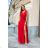 Women's Plus Size (42-46) Long Elegant Party Sleeveless Dress POLISH FASHION PMLBC23265-10 red 34