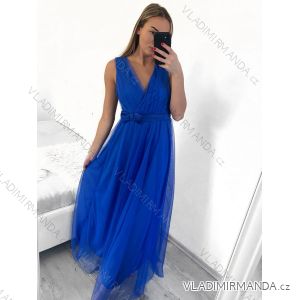 Women's Strapless Long Tulle Dress (S/M ONE SIZE) ITALIAN FASHION IMM238917