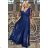 Women's Plus Size (42-46) Long Elegant Party Sleeveless Dress POLISH FASHION PMLBC23265-10 -   dark blue -   46