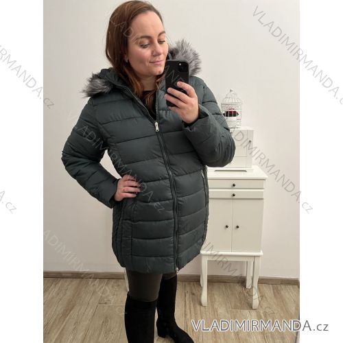 Bunda Zimní s kapucí nadrozměr (4XL-9XL) Victoria rossi ELR22ROSE9330 7XL Emerald