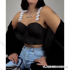 Women's Strappy Crop Top (S/M ONE SIZE) ITALIAN FASHION IMPGM231126