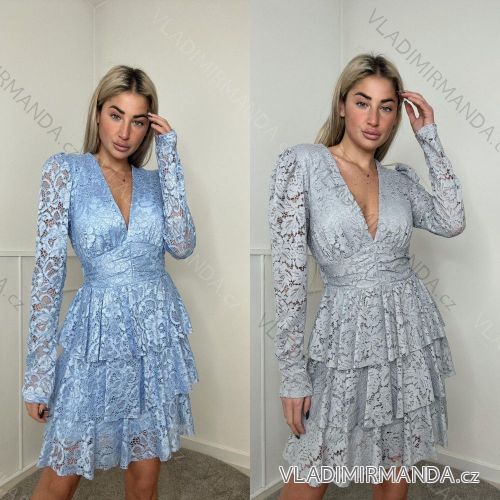 Women's Lace Boho Long Sleeve Dress (S/M ONE SIZE) ITALIAN FASHION IMPBB23B23317