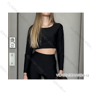 Women's Long Sleeve Crop Top (S/M ONE SIZE) ITALIAN FASHION IMPBB23S4015