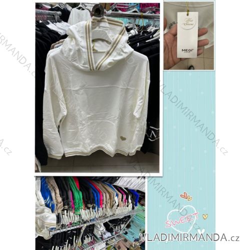 Women's Slim Hoodie Long Sleeve (S/M ONE SIZE) TURKISH FASHION TMWA23131