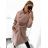 Women's long fleece coat (M / L ONE SIZE) ITALIAN FASHION IMD211105 béžová M / L