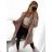 Women's long fleece coat (M / L ONE SIZE) ITALIAN FASHION IMD211105 béžová M / L