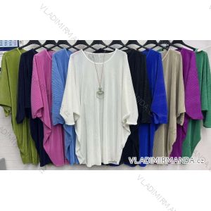 Oversize Tunic With Pendant 3/4 Long Sleeve Women's Plus Size (XL/2XL ONE SIZE) ITALIAN FASHION IMWD23153