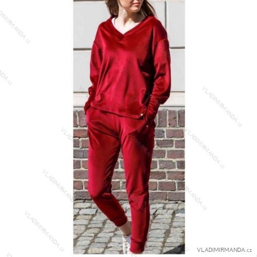 Women's Plus Size Velvet Tracksuit & Tracksuit Set (XL/2XL ONE SIZE) POLISH FASHION IMWT23185