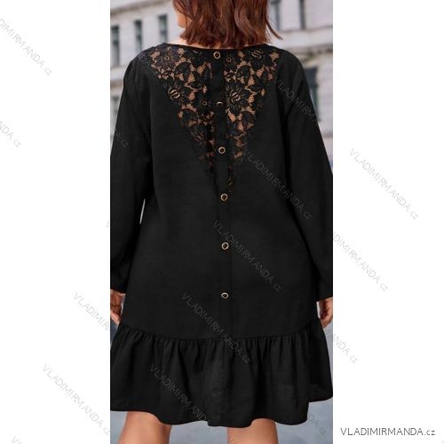 Elegant Dress with Lace Long Sleeve Women's Plus Size (XL/2XL ONE SIZE) ITALIAN FASHION IMWT23223