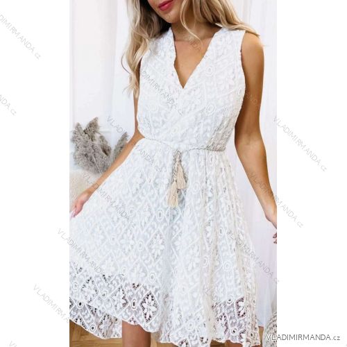 Women's Sleeveless Lace Dress (S/M ONE SIZE) ITALIAN FASHION IMWK23293