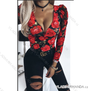 Women's Long Sleeve Bodysuit (S/M ONE SIZE) ITALIAN FASHION IMPBB23D03014